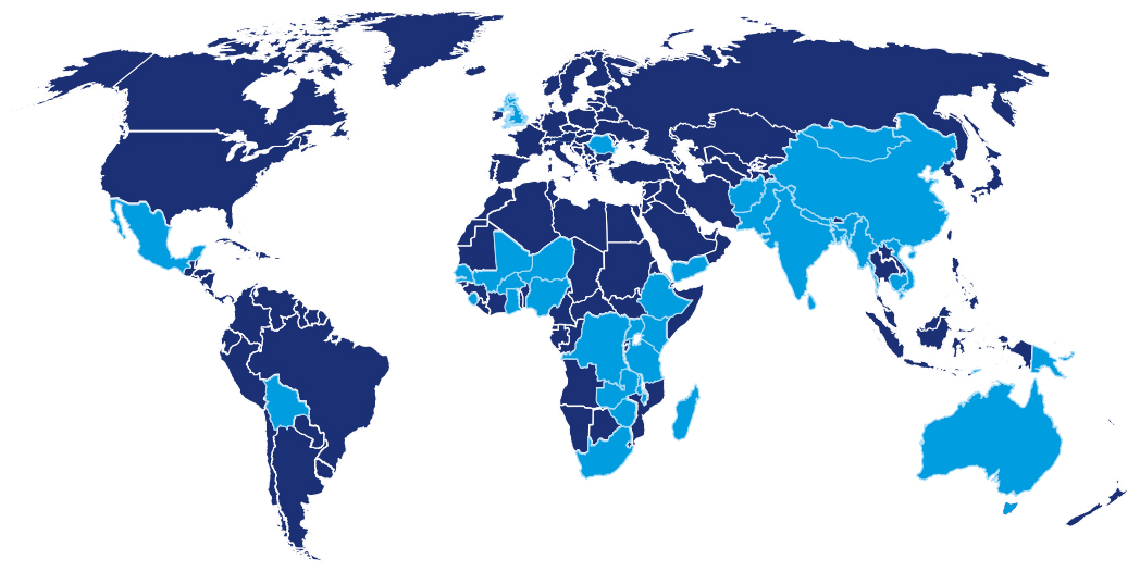 World map of MSI